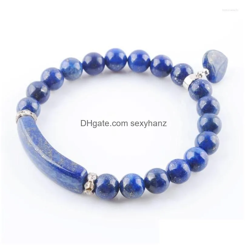 strand yowost natural stone beads bracelets bangles heart shape silvercolor fitting women jewelry love gifts ibk333