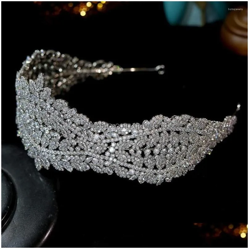 hair clips asnora fashion retro tiara baroque cubic zirconia bridal crown luxury crystal headband jewelry wedding accessories