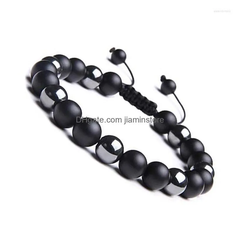 strand natural stone bracelets bangle men 8mm tiger eye bead bracelet male handmade adjustable vintage js12