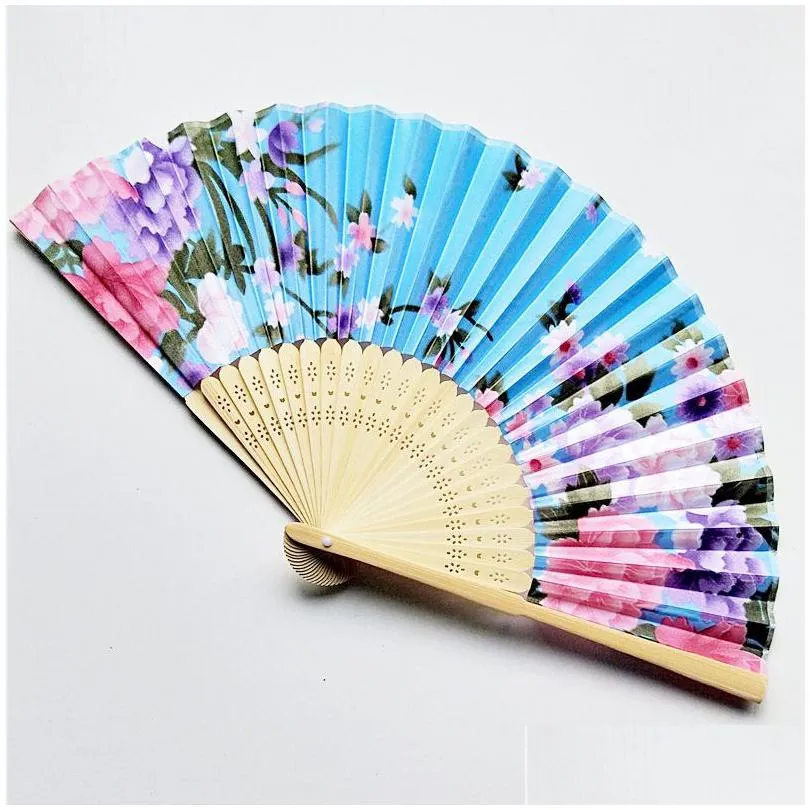 chinese japanese silk bamboo folding fan multi styles summer festival party wedding gift