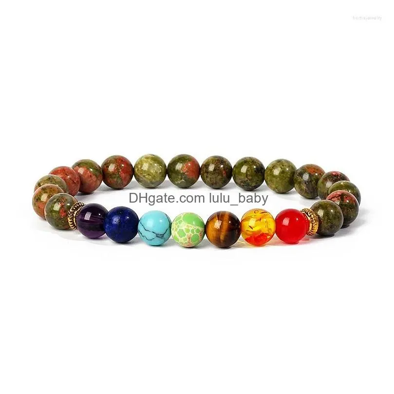 strand reiki 7 chakra bracelets men natural lava stone healing anxiety jewelry mandala yoga meditation protect health bracelet gift