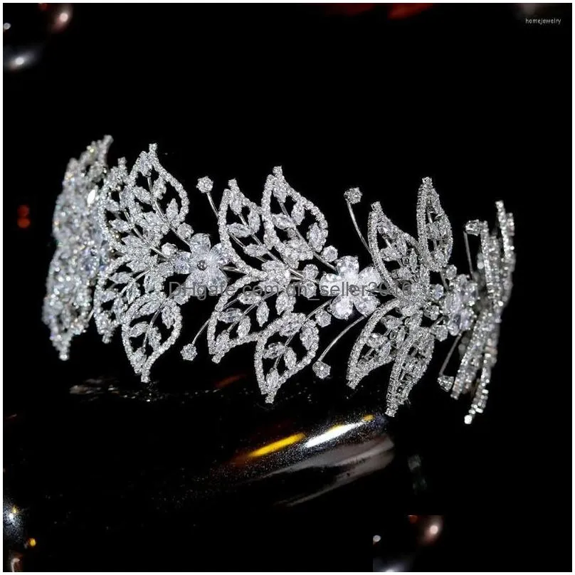 hair clips 2022 european retro crystal headband leaf flower tiara bride crown wedding accessory womens jewelry