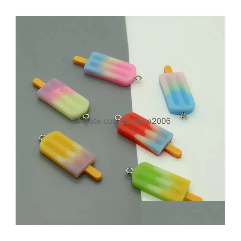 ice cream charms resin mini simulated food earrings pendant for woman bag key chain pendant diy jewelry accessories
