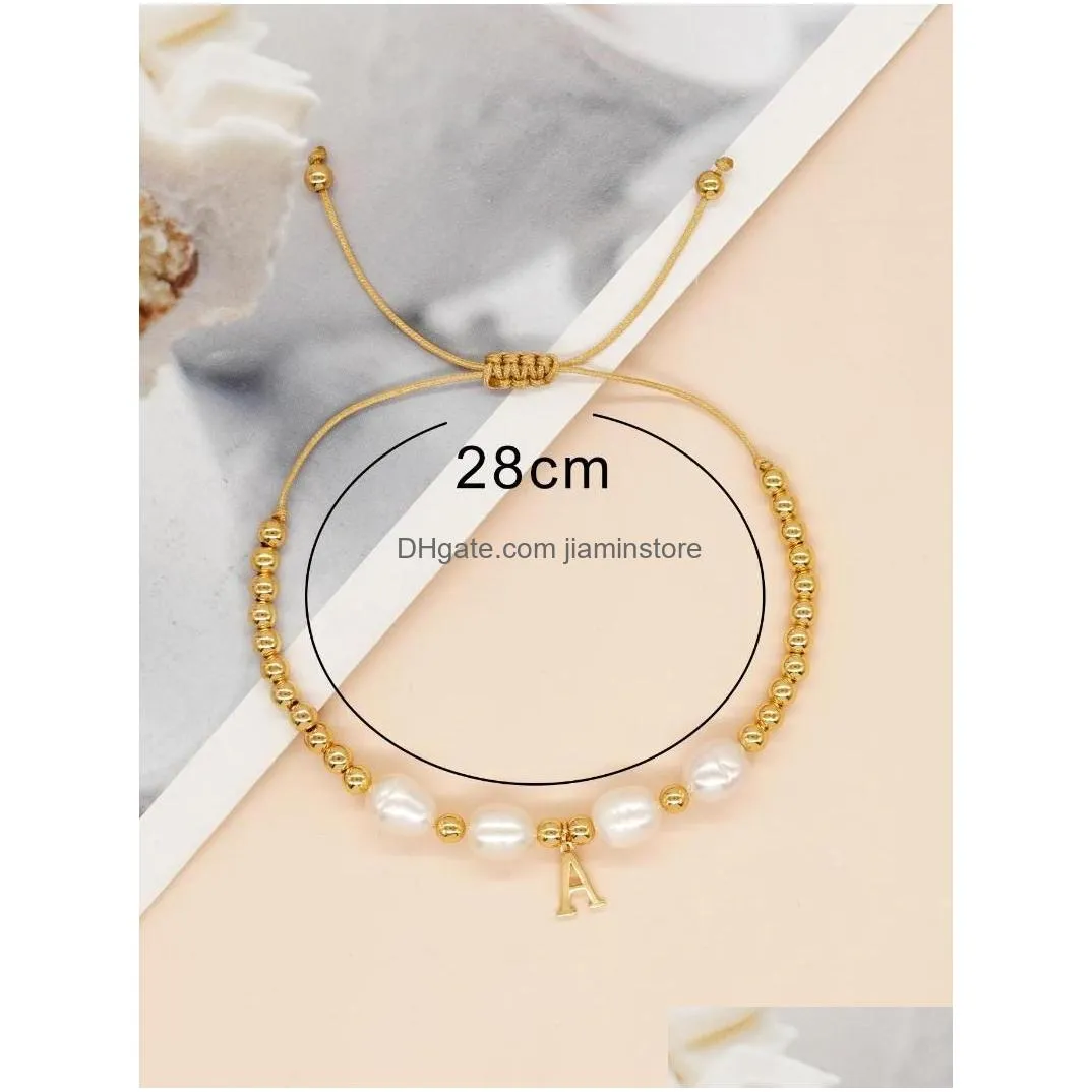 strand go2boho in gold plated bead bracelets for women friendship jewelry summer trendy letter az charm freshwater pearl design