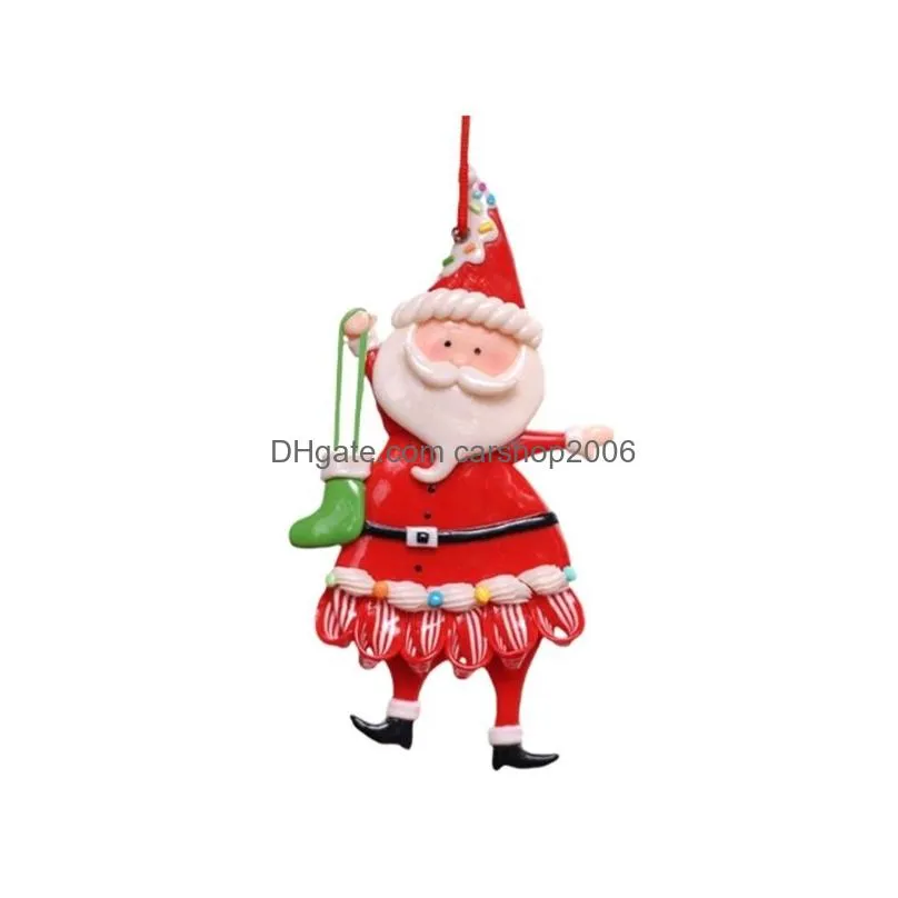 resin christmas decoration pendant cartoon santa claus year home decoration 3 styles