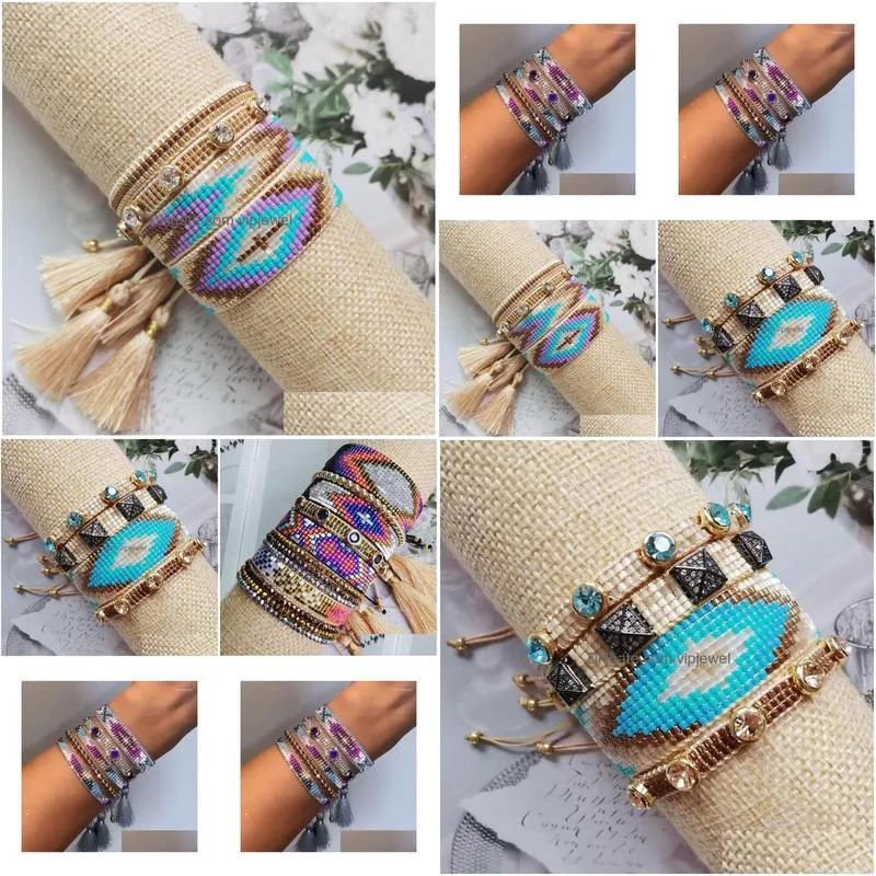 charm bracelets pretty bead colorful bracelet for women turkish eye jewelry miyuki set gift mexican fashion boho pulseras handcrafted