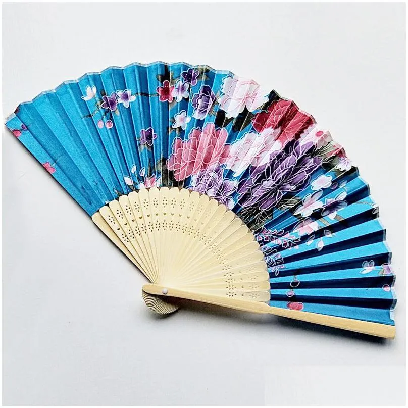 chinese japanese silk bamboo folding fan multi styles summer festival party wedding gift