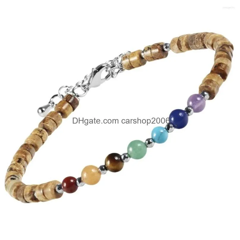 strand lucky stone 7 chakra bracelet reiki buddha prayer adjustable bracelets for women