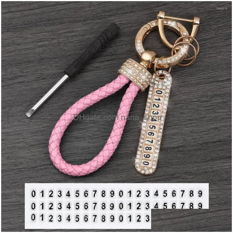 keychains antilost practical fashionable shining rhinestones car keychain birthday gift