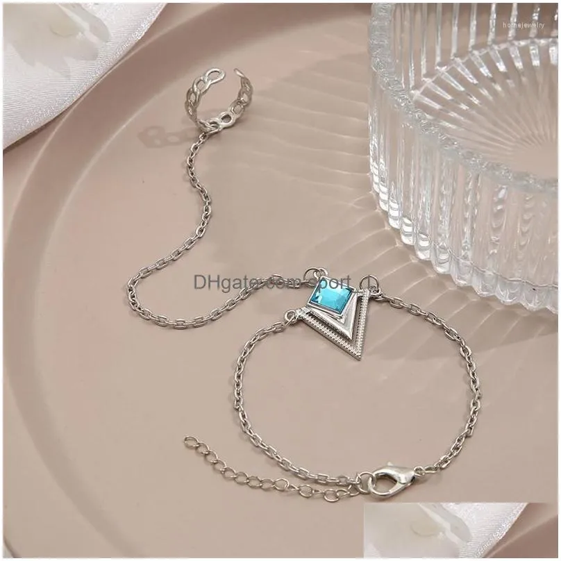 link bracelets fashion personality stone bracelet for women bohemian style beach retro ethnic finger 2023 trend gift