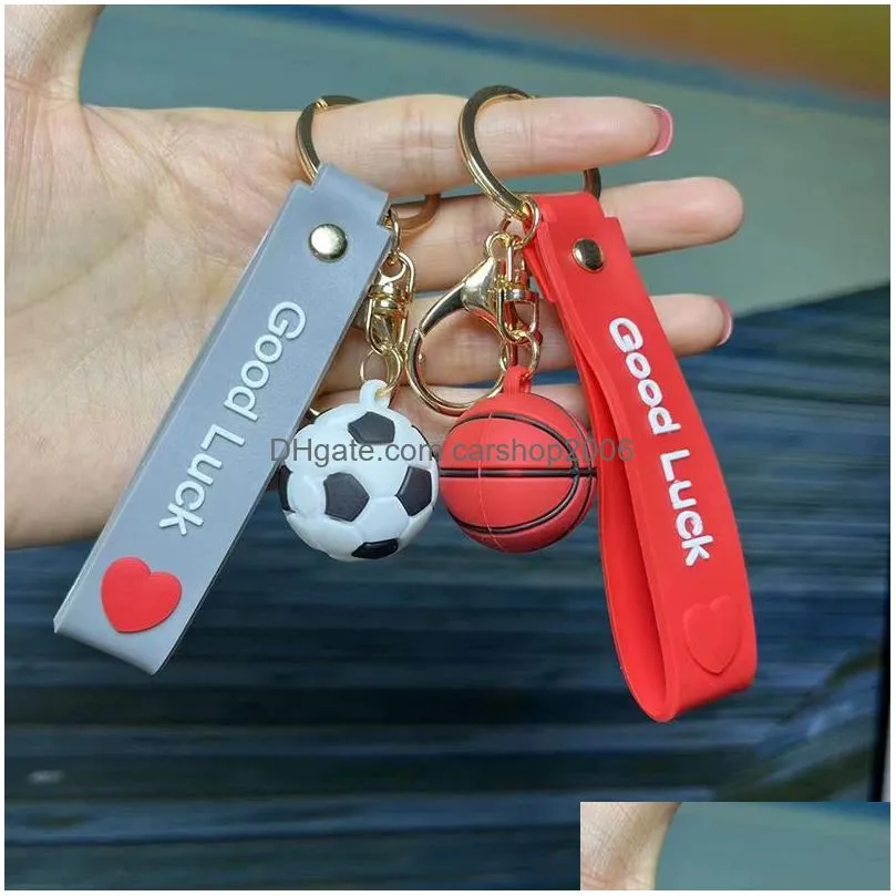 football keychains silicone sports keychain pendant souvenir gift key ring