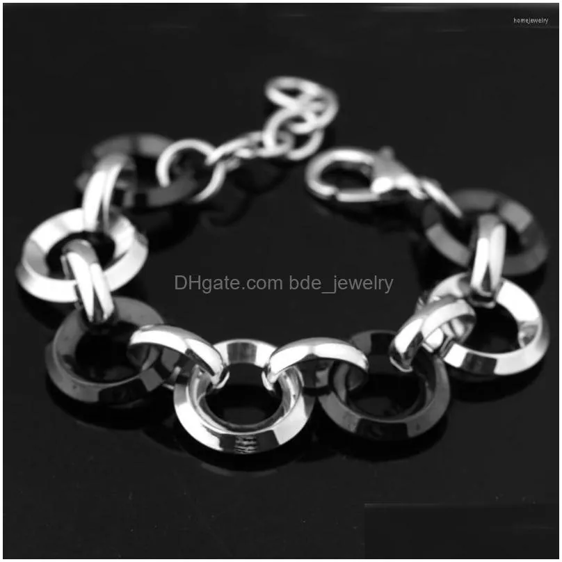 link bracelets stainless steel bracelet 23 mm 8 inches curb cuban chain for men women factory offer