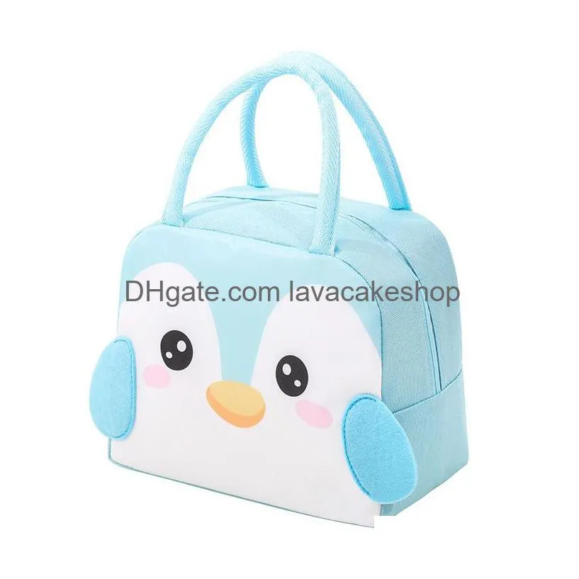 thermal insulated lunch box cartoon design tote cooler bag bento pouch lunch container kids school food storage bags