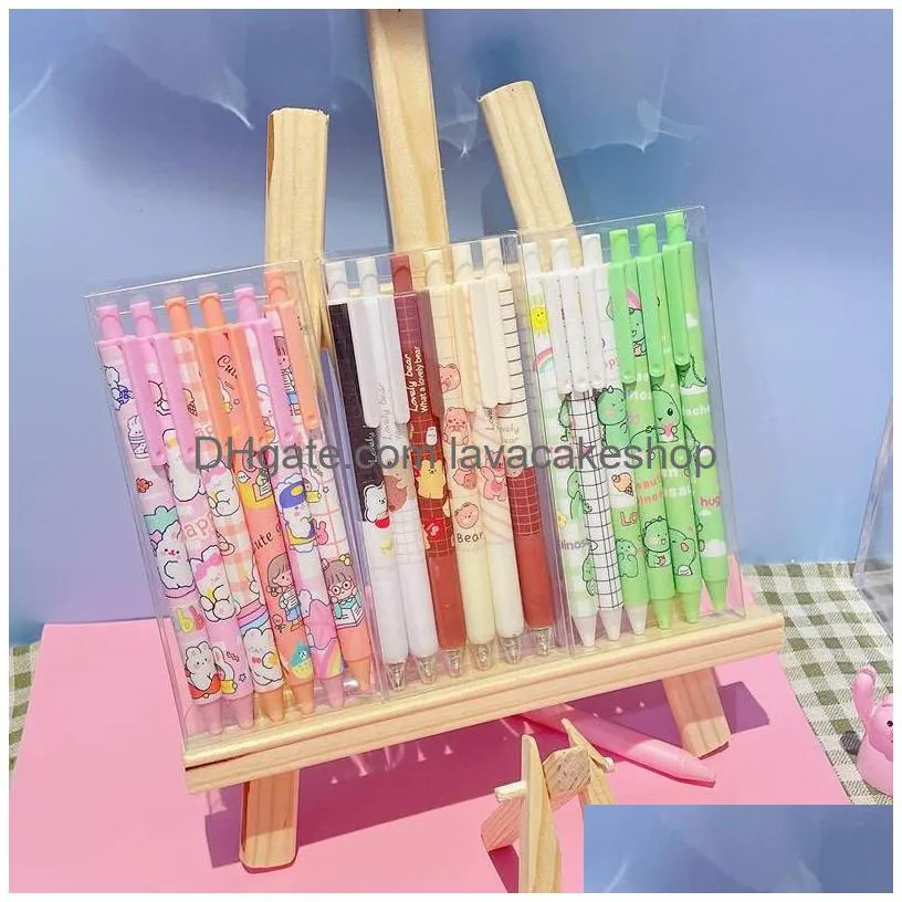 gel pens 6pcs/set kawaii pen 0.5 korean cute carbon office school student japanese stationery supplies material escolar
