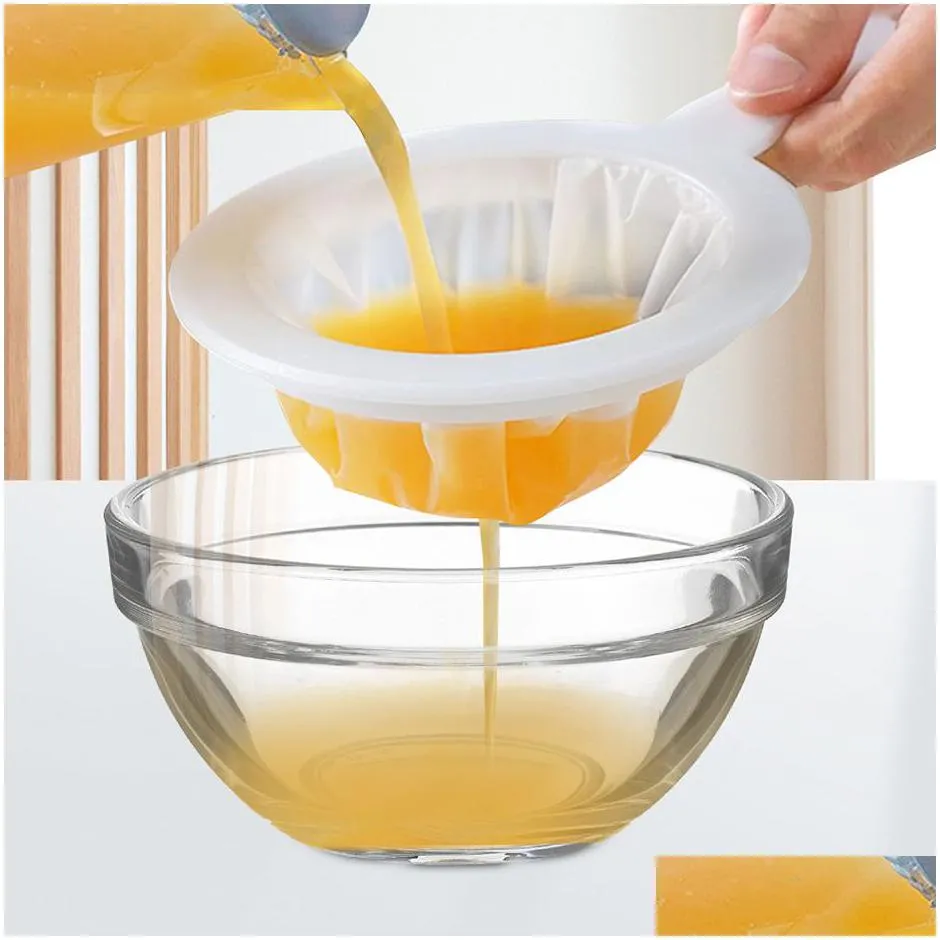 reusable nylon ultra fine filter mesh strainer spoon sieve soy milk juice coffee food filter kitchen colander