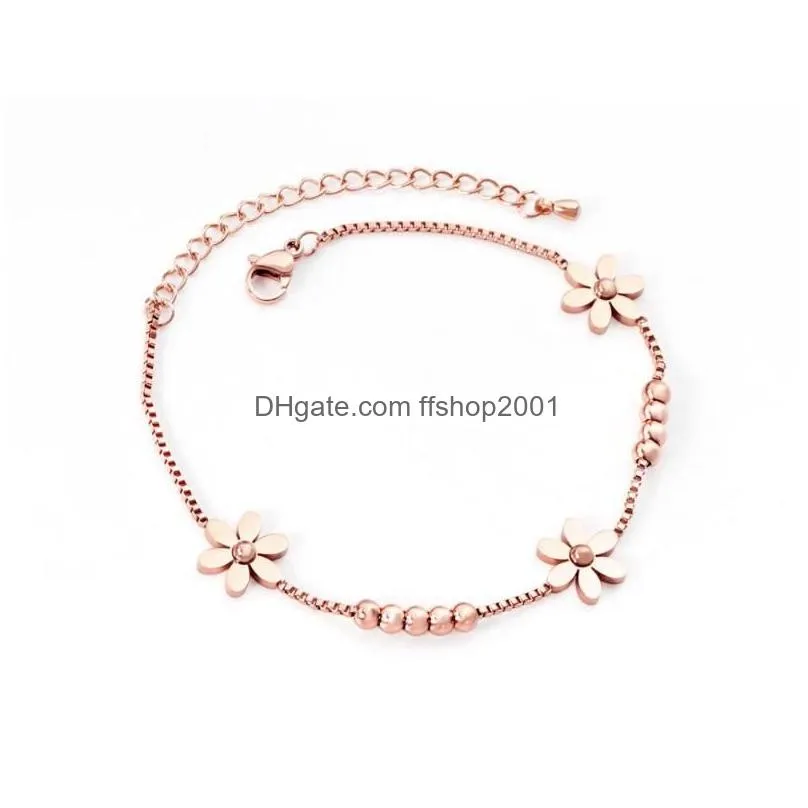 link bracelets simple personality ins female small  flower bracelet temperament student allmatch