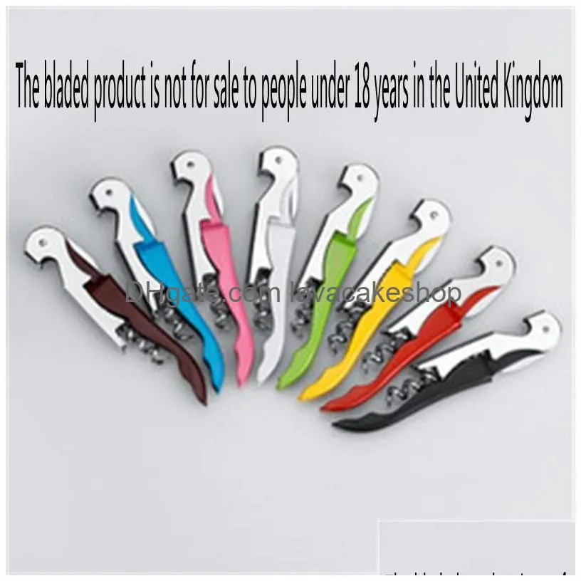 red wine bottle opener fruit pockets seahorse folding knife durable strong stainless steel bottles openers multi color fashion 1sm f2