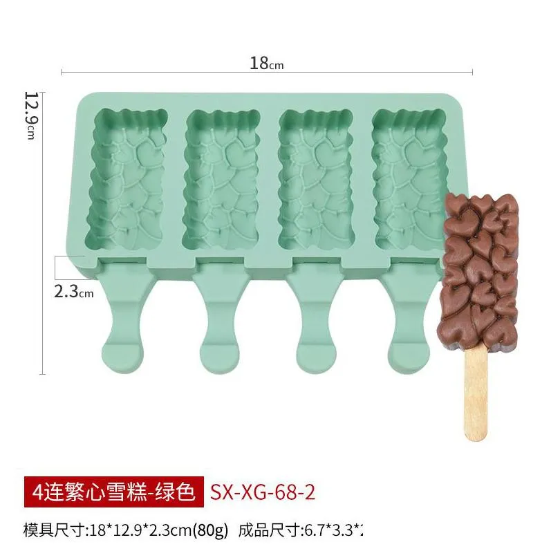 silicone ice cream mold diy cartoon animal fruit popsicle mould ice cube maker kitchen tools accessories