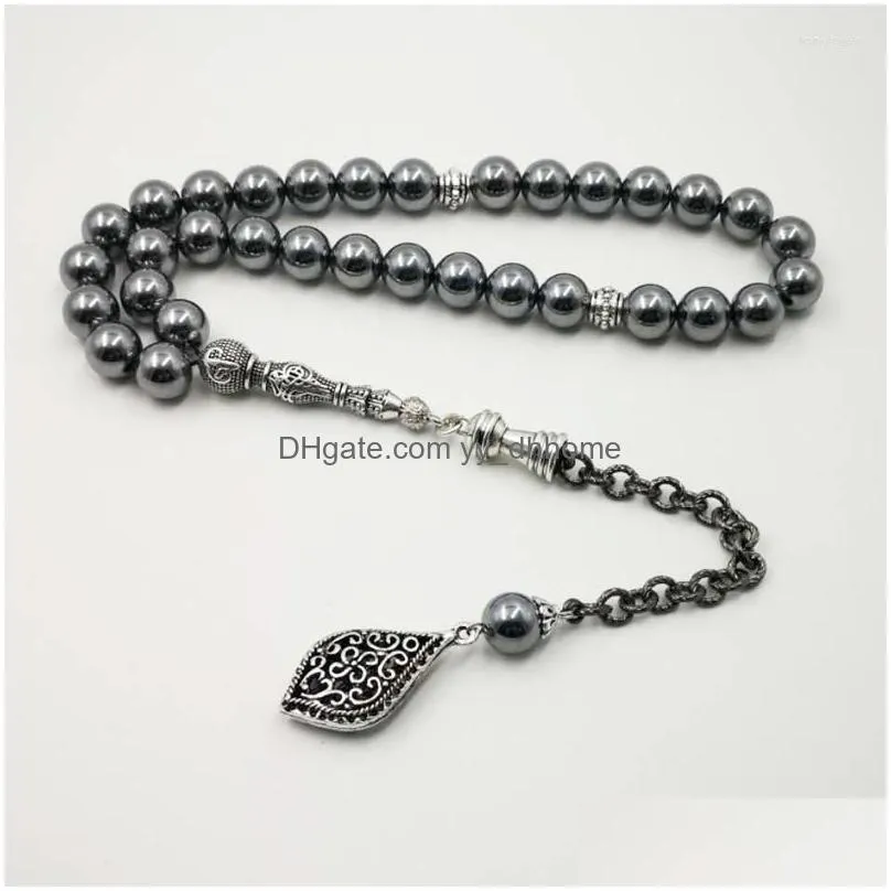 strand misbaha natural terahertz stone energy muslim tasbih rosary bead islamic eid gift fashion 33 beads bracelet