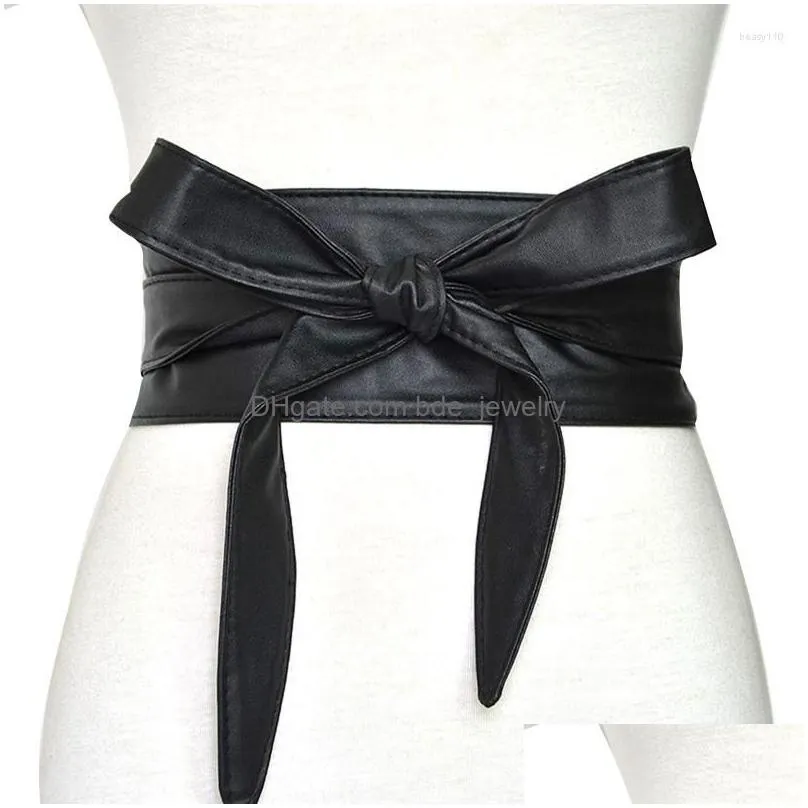 belts retro style faux leather belt stretchy wide waist seal for ladies banquet decor