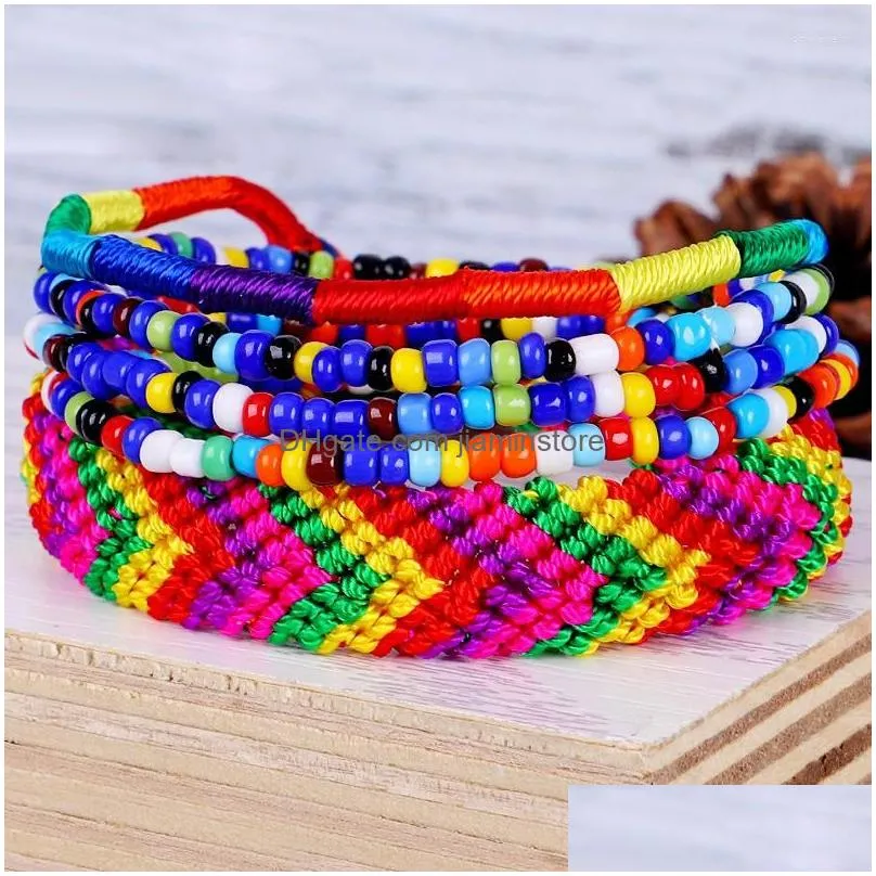 strand meetvii boho multi layer handmade braided seedbeads bracelets colorful tassel lucky for women men fashion jewelry