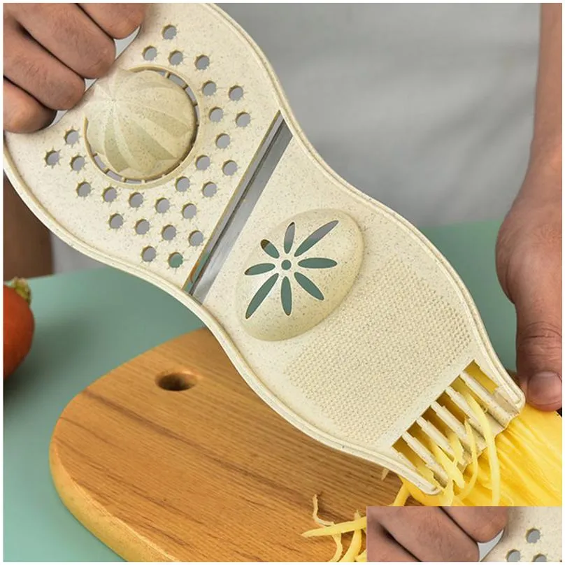 vegetable and fruit tools wheat straw multifunctional kitchen peeler grater garlic miller veggie slicer