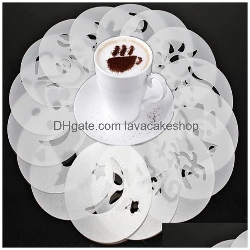 16pc kitchenware fancy coffee printing template kitchen tools coffees spray templates kitchen gadgets creative kitchens accessories 20211229