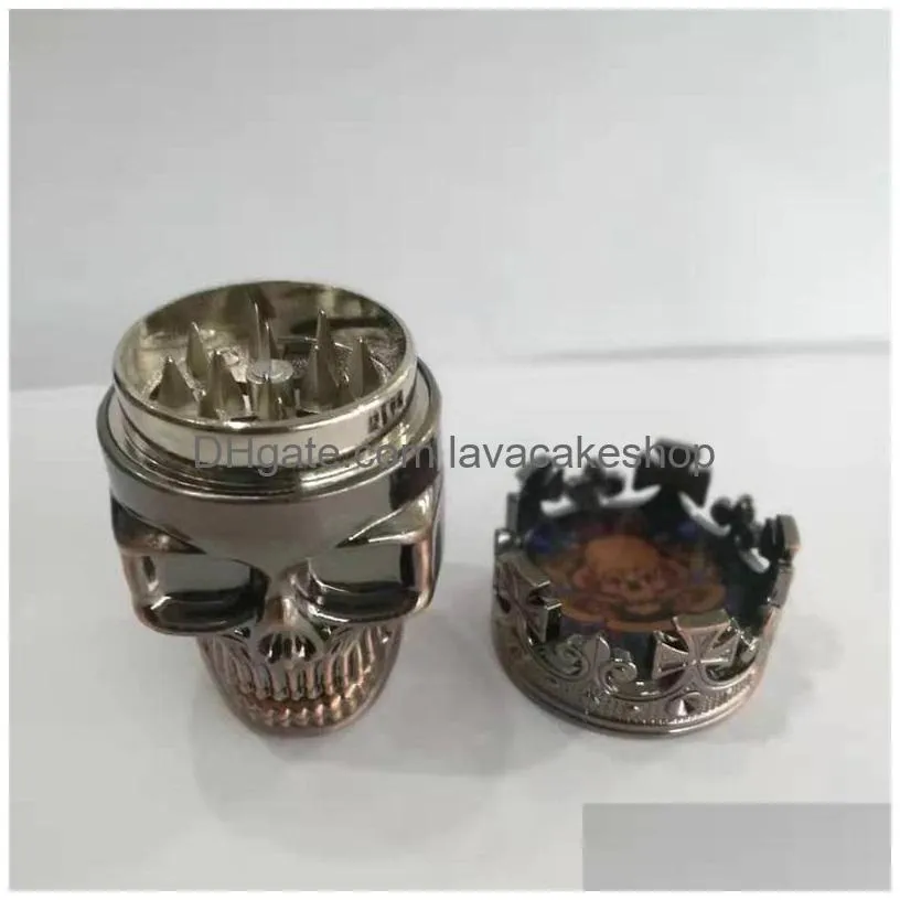 3 layers plastic skull grinder ghost bronze cigarette breaker grinder cigarettes mill multicolor arrival 6 5zz j2