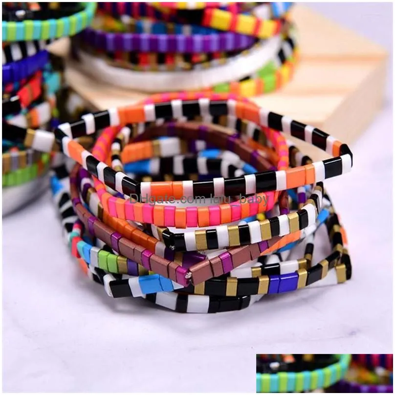 charm bracelets fashion rainbow bracelet miyuki tila for women glass beads bohemian summer beach ladies jewelry 2022 bijouterie gift
