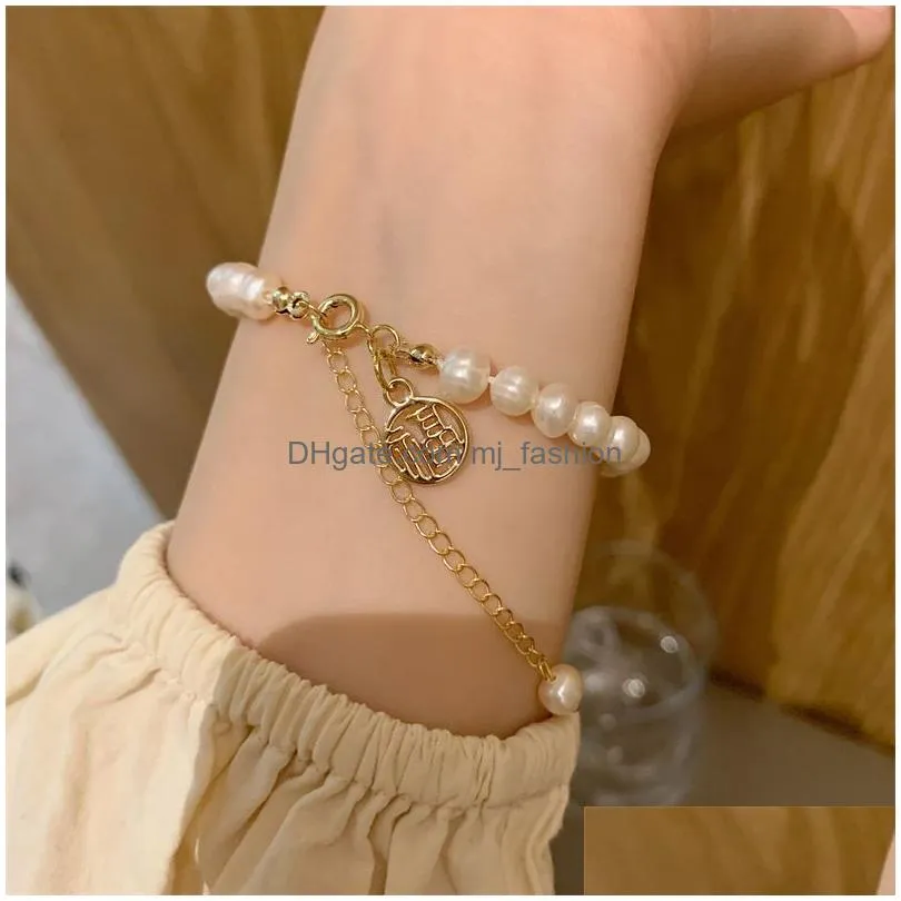 strand 2023 fashion premium opal bracelet for women vintage crystal pearl beaded charm bangle bohemia jewelry