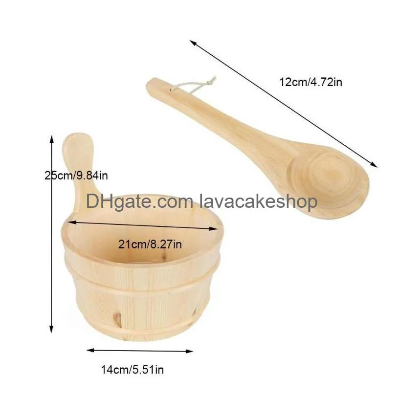 bath accessory set 5pcs wooden luxury sauna steam room accessories barrel spoon hourglass lamp for and spa