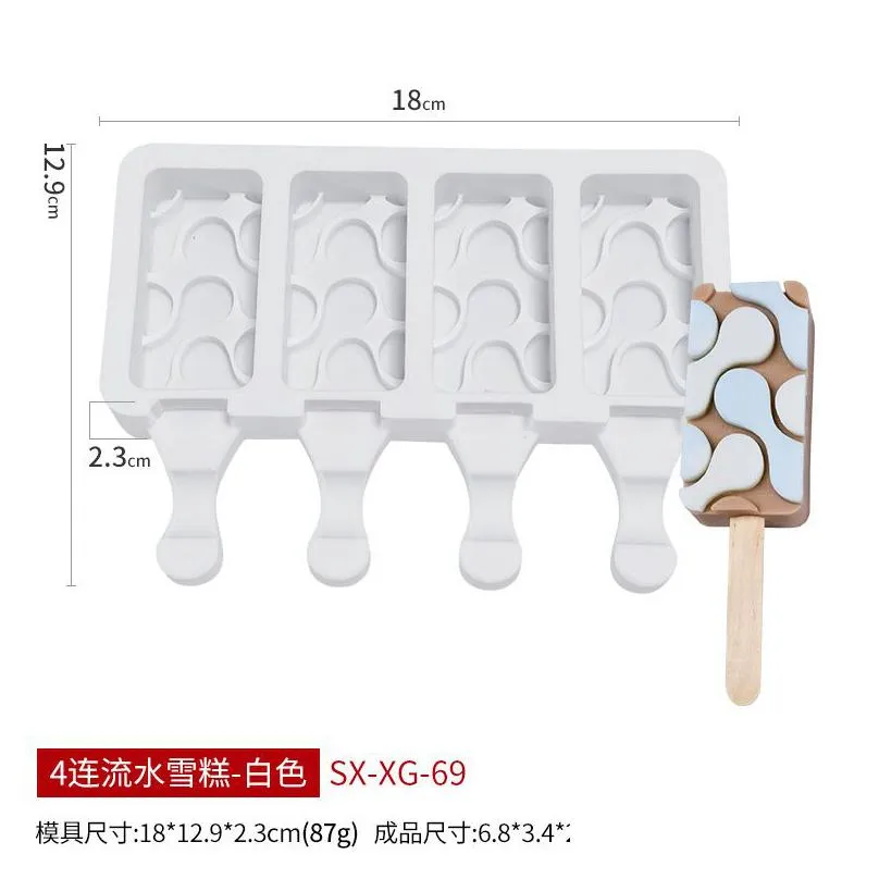 silicone ice cream mold diy cartoon animal fruit popsicle mould ice cube maker kitchen tools accessories