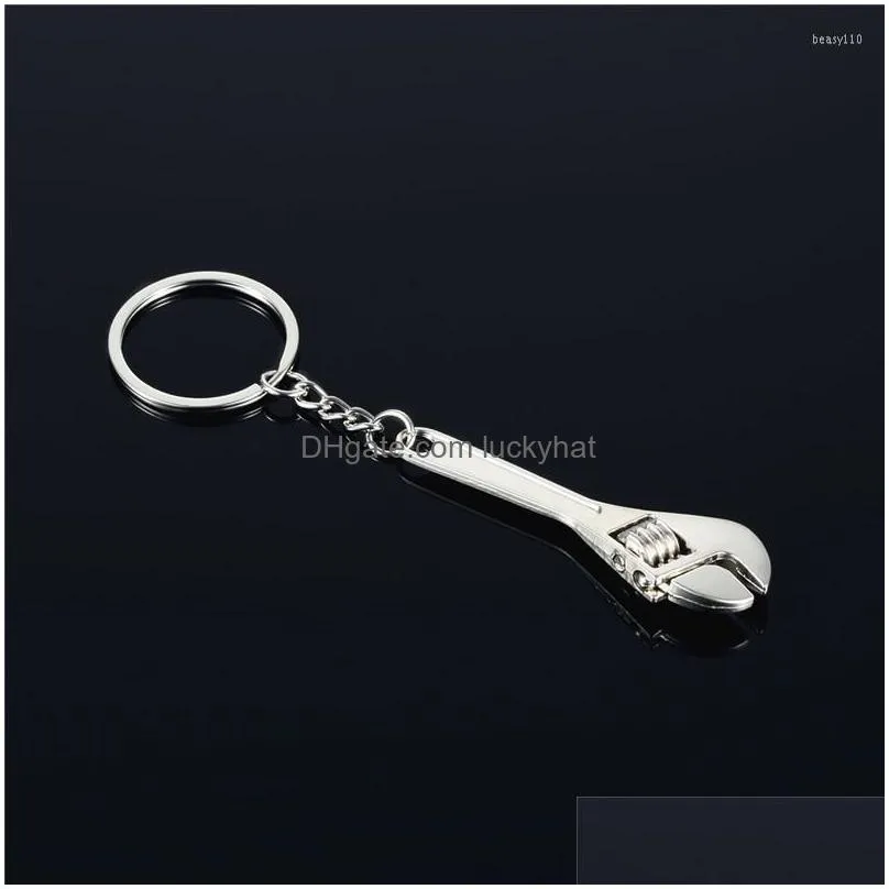 keychains creative mini adjustable wrench keychain realistic machine tools model spanner key chain ring holder keyfob s153