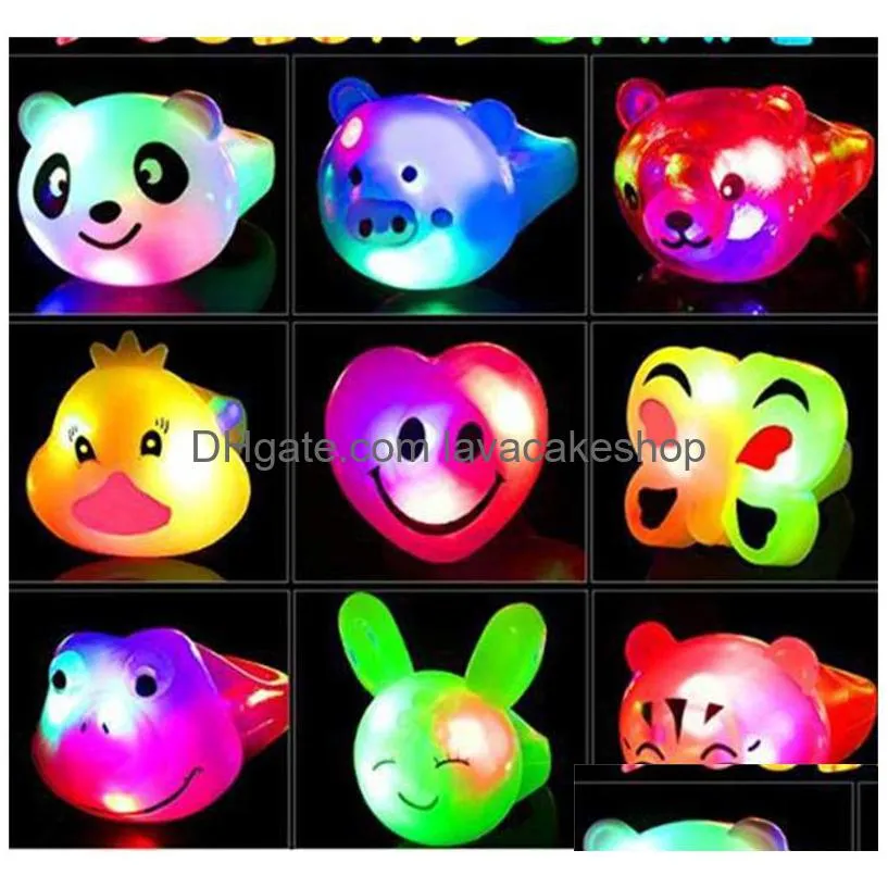 3d halloween light up ring toys cartoon finger glowing fun toys for kids adults party event favors