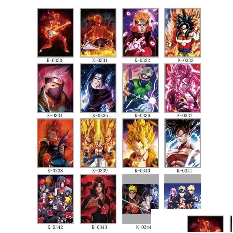 40cm 3d anime motion poster stickers customise jujutsu kaisen dbzed demon slayer waterproof car stickers wall art