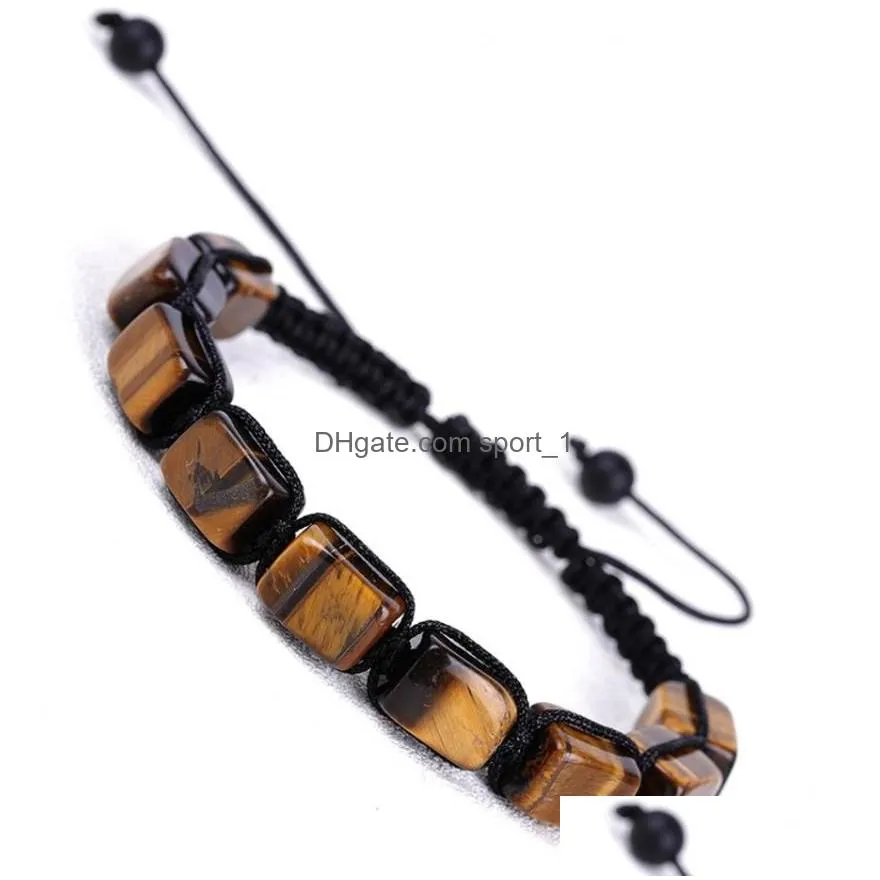 strand 7 chakra stone bracelets reiki healing natural gemstone for women girls yoga wrist chain braided rope