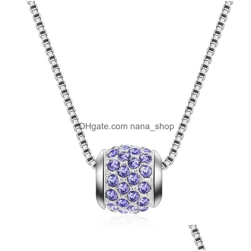 pendant necklaces nl00227 korean fashion accessories silver plated luxury rhinestone necklace for women mothers day gift items