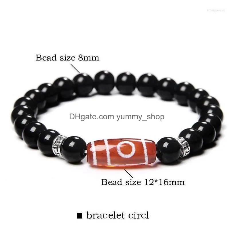 strand natural stone beads bracelet men tibetan dzi aagtes charm for women balance healing yoga buddha jewelry