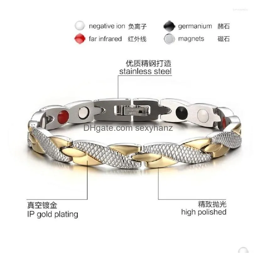 link bracelets dragon design 4 in1 health energy germanium bracelet bangle for arthritis twisted healthy magnetic men women