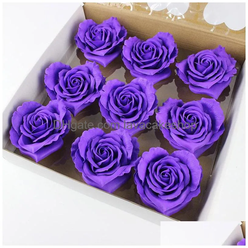 9pcs diameter 10cm soap heart shape rose scented bath body petal flower case wedding decoration gift festival box