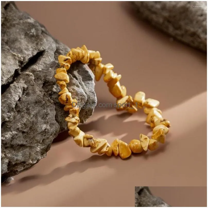 link bracelets meetvii boho irregular crushed stone stretch chip beads nuggets amazonite rose crystal elasticity for women