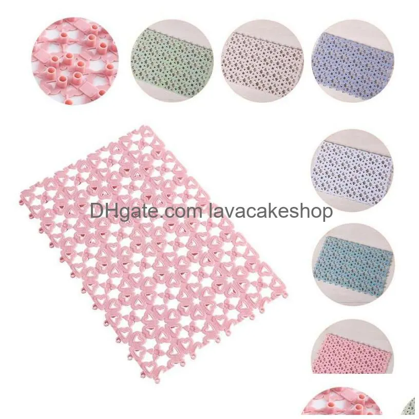 bath mats 10pcs candy color love stitching mat bathroom shower waterproof nonslip bedroom supplies plastic massage colorful pad