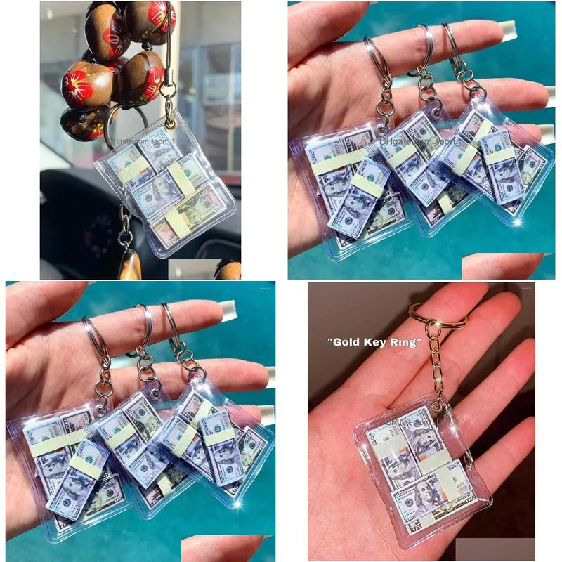 keychains mini money stack bag charms keychain fake stitch marker/progress keeper/clip on charm/bag charm/zipper/planner charm