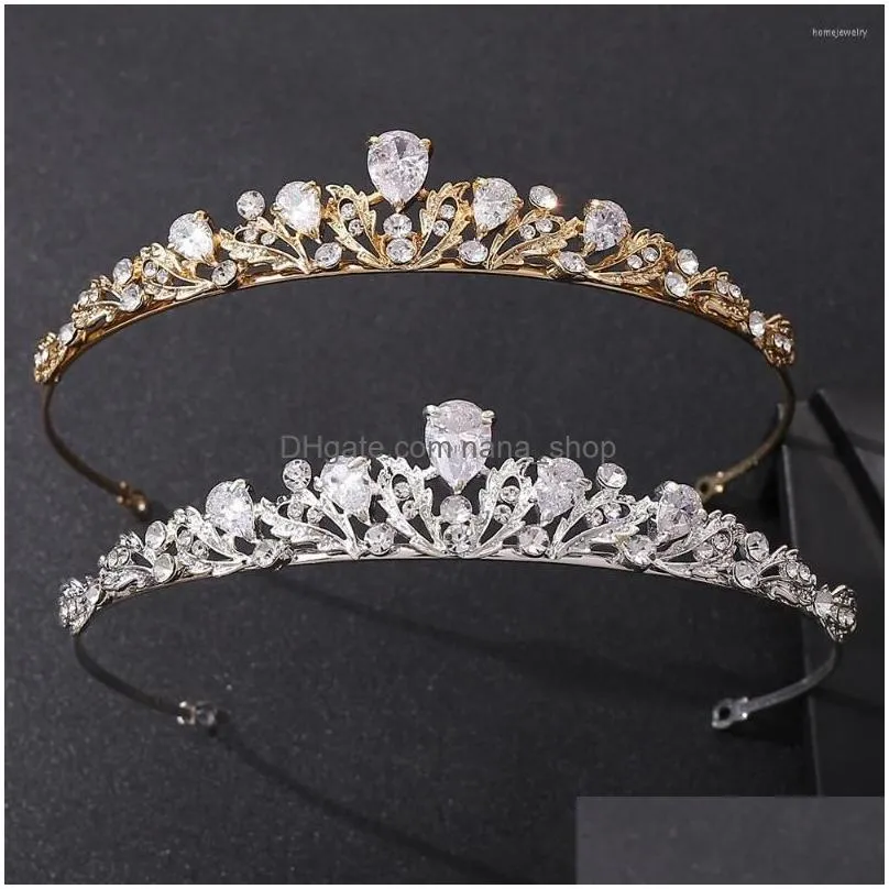 hair clips princess tiara accessories wedding crown rhinestone bridal headwear crystal headband women headdress jewelry