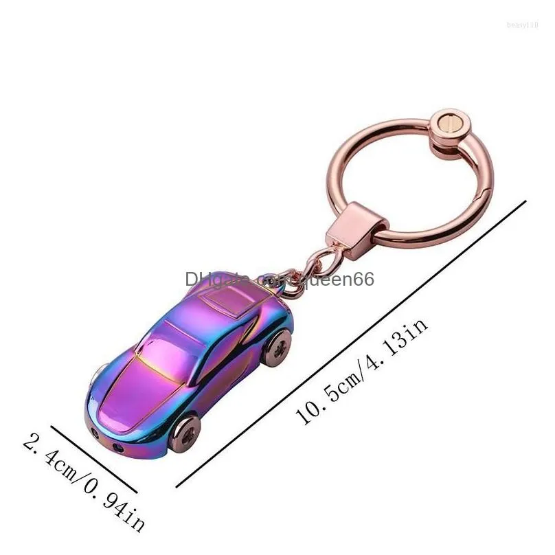 keychains mini model car keychain with light for keys accessories men metal pendant handbag keyring motorcycle key chain jewelry gifts