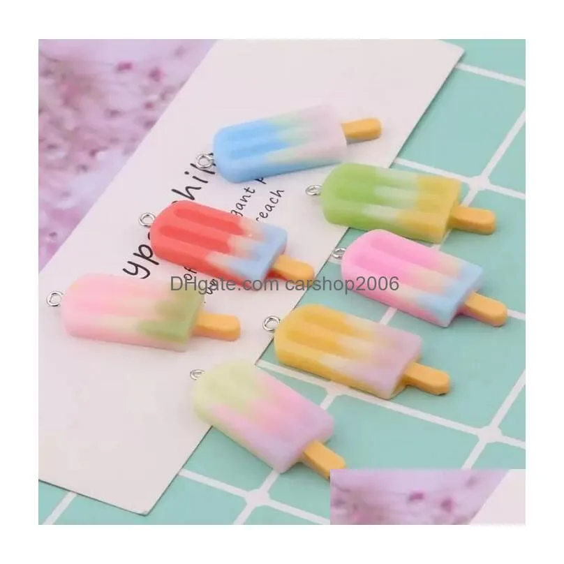 ice cream charms resin mini simulated food earrings pendant for woman bag key chain pendant diy jewelry accessories