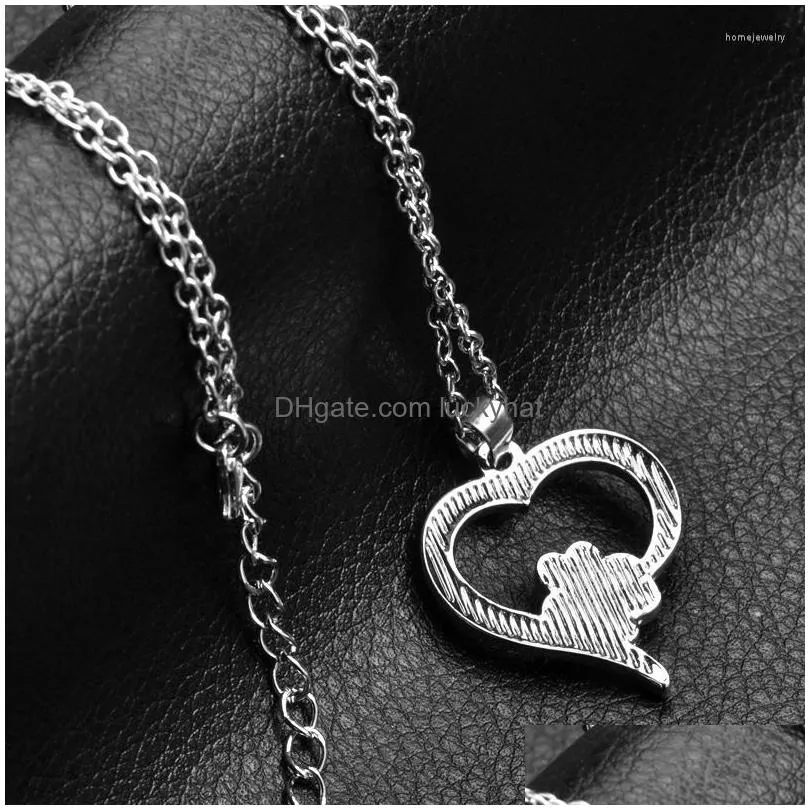 pendant necklaces hollow lucky footprint love heart animal pet dog necklace woman mother girl gift wedding blessing jewelry