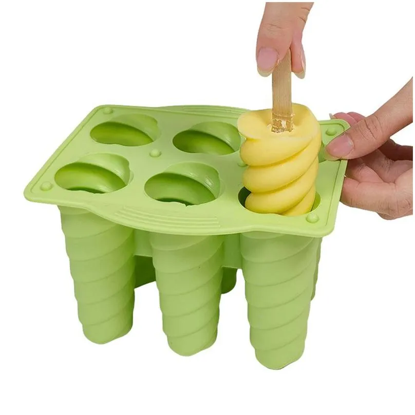 6 cavity starfruit silicone ice cream mold tools diy ice popsicle 3d mould with lid homemade popsicle set