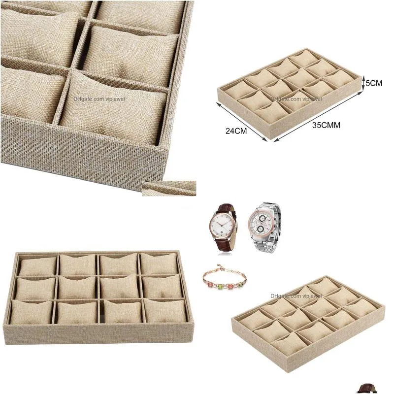 slots pillow style jewelry watch bracelet display tray box necklace earring container boxes case organizer gift 2022