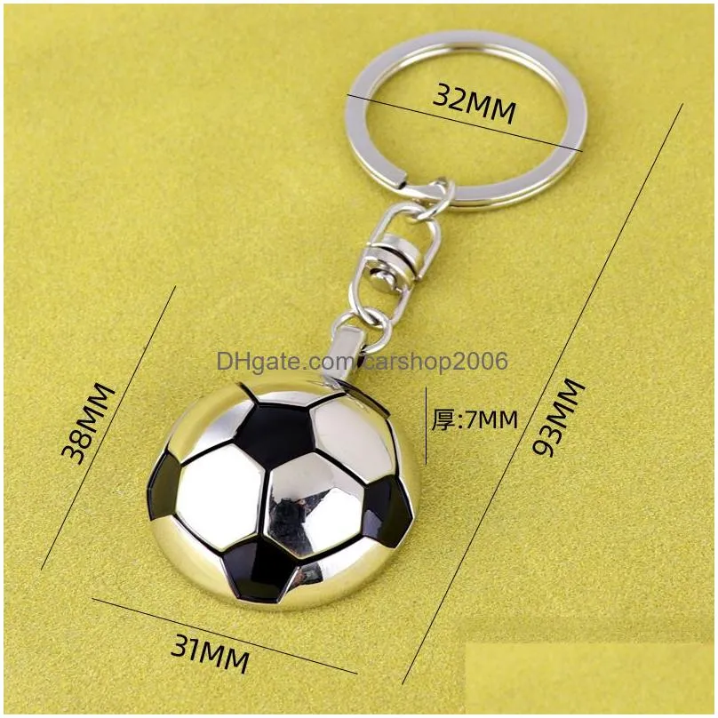 keychains metal football keychain pendant luggage decoration key chain souvenir gift keyring